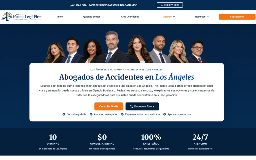 The Puente Legal Firm Los Angeles location page